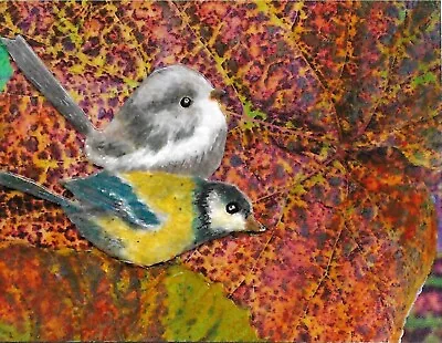 ACEO Original  Two Friends  Collage & Painting Hélène Howse • $9.93