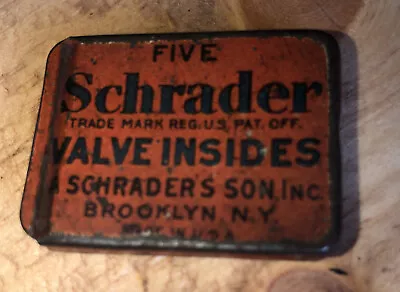 Vintage Schrader Valve Cores Sliding Tin Tire Inflation Core Patent Nov 1922 • $9.99