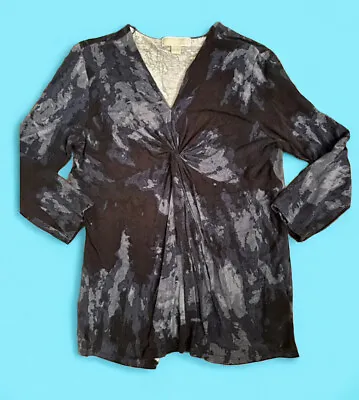 Michael Kors Blue Tie Dyed  3/4 Sleeve Blouse Size Large AZ-651456 • $11.80