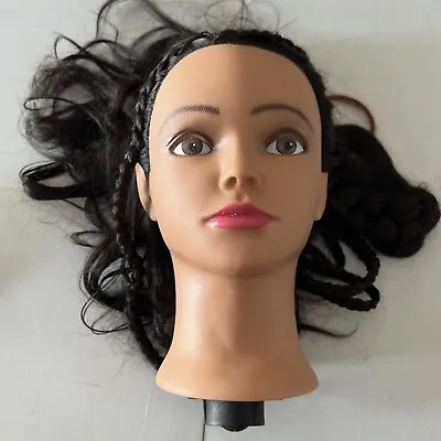 Cosmetology Mannequin Head Doll Display Human Dark Colored Hair • $30