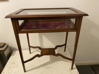 £275 • Buy Elegant Antique Edwardian Mahogany Bijouterie Display Case Cabinet Table C.1910
