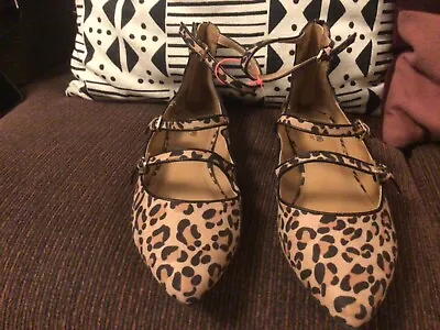 Mossimo Supply Co. Ankle Strap Leopard Animal Print Flats Size 8 • $15.99