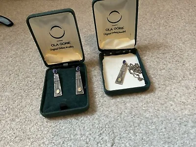 Ola Gorie Rare And Unusual Earrings And Pendant Set • £160