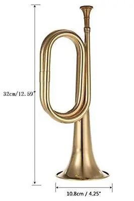  Trumpet Brass Cavalry For Professional Cavalry Bugle Military Gold-02 • $42.57