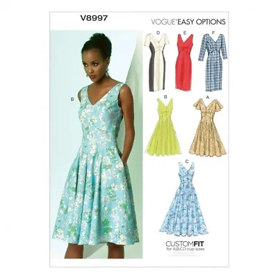 Vogue Ladies Easy Sewing Pattern 8997 Dresses With Cup Sizes (Vogue-8997-M) • £19.49