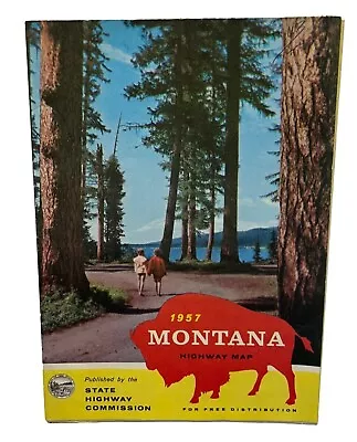 Montana State Highway Map Vintage 1957 Commission Jumbo • $13.95