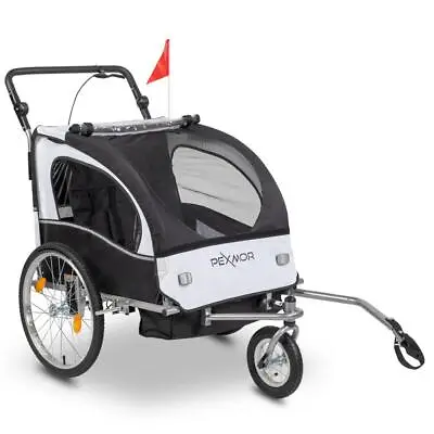 2-in-1 Child Bike Trailer Stroller For Kids 2 Seater Baby Bicycle Wagon Carrier • $129.99