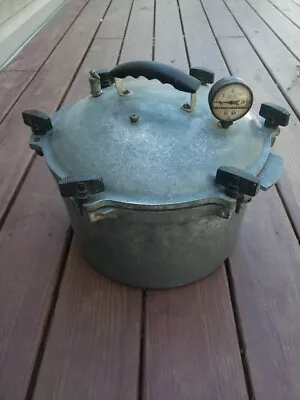 Vintage All American Cast Aluminum Pressure Cooker Canner No. 7  15 1/2 Quart • $125