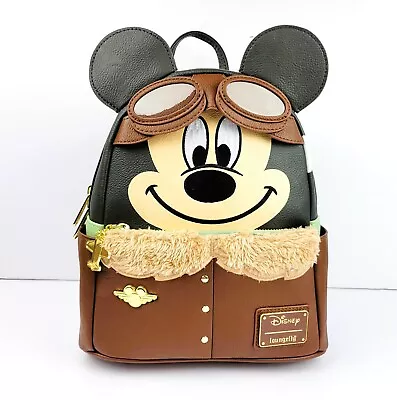 Loungefly Disney Aviator Mickey Mouse Cosplay Mini Backpack Flying Ace Pilot • $254.68