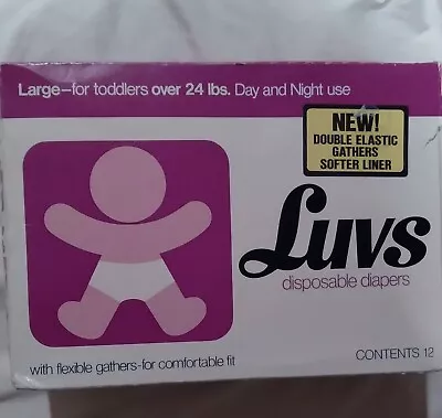 Rare Vintage Plastic Luvs Diapers Open Box Disposable 10 Count Pampers Huggies • $350