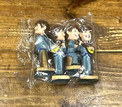 Vintage The Beatles 4-inch Cake Toppers Bobble Head Set 1964 In Sealed Bag • £85.90
