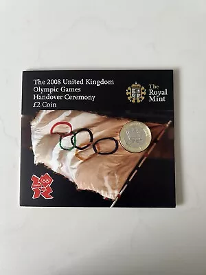 Royal Mint 2008 United Kingdom Olympic Games Handover £2 Two Pound Coin. • £22