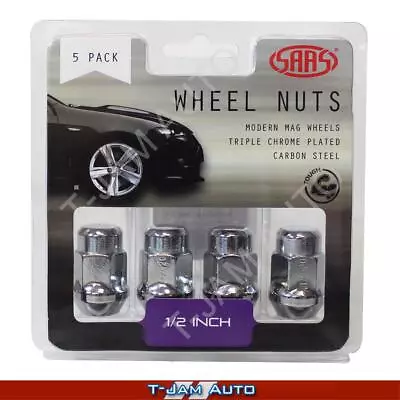 SAAS Wheel Nuts Bulge 1/2 Chr 35mm 1x5PK For Ford Explorer 1991-On • $21.95