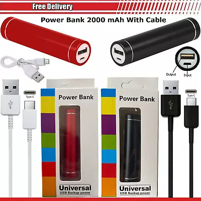 New 2000mAh Power Bank Mini USB Charger For Samsung Galaxy A21s A31 A41 A51 A71 • £8.95