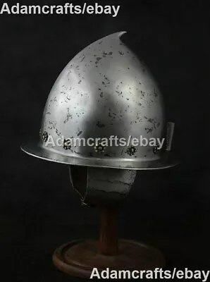 Medieval Knight Cabasset Spanish Helmet Hammered Steel 18 Gauge Steel Helmet • $142.59