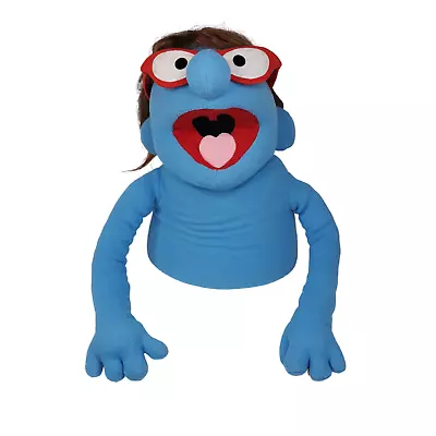 FAO Schwarz Blue Muppet Girl Hand Puppet Whatnot Workshop Glasses Reddish Hair • $59.95