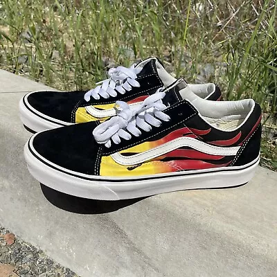 VANS Old Skool Flames Men's -8.5 Women -10 READ DESCRIPTION  BEFORE BIDDING • $4.98