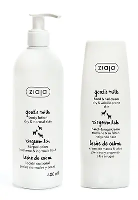 Ziaja Goat's Milk Body Lotion 400Ml + Ziaja Goat's Milk Hand Cream 80Ml OFFICIAL • £13.01