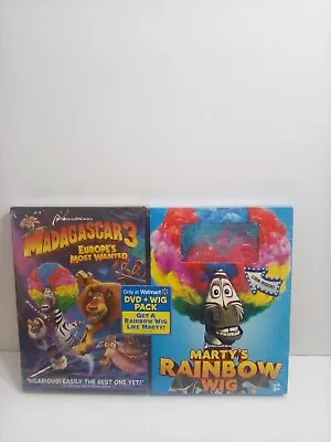 Brand New Madagascar 3: Europe's Most Wanted DVD + Bonus Marty's Rainbow Wig • $12.99