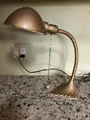 Vintage Gooseneck Desk Table Lamp. Fancy Base. 23  EXTENDED Height • $39.95