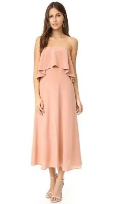 Zimmerman Strapless Pink Flounce Silk Dress Size 3 • $125