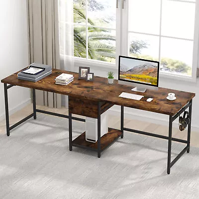 79  Extra Long Office Desk With 2 Drawers Two Person Computer Desk Writing Desk • $161.06