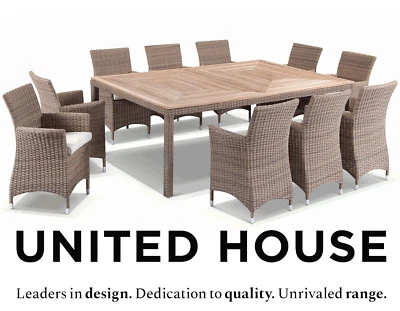 $4790 • Buy New Outdoor Wicker 10 Seater Teak Timber Dining Table & Chairs Furniture Setting