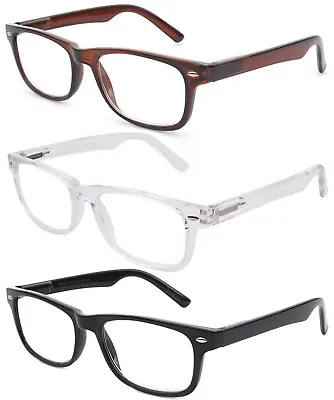 Classic Reading Glasses Men Women Spring Hinged Simple Rectangular Retro Reader  • $8.95