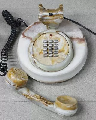 Handmade Vintage Onyx Marble Rotary Natural Stone Telephone Old Telephone • $499