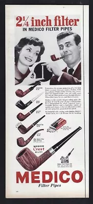 1962 MEDICO Filter Pipes Print Ad  World's Largest Selling Pipe...  • $11.95
