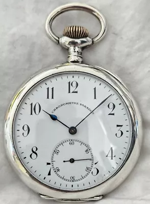 Swiss Silver Pocket Watch 15 Jewels  (FULL WORK ORDER)*1931* Chronometre Paragon • $1.23