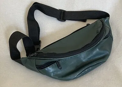 Vintage Green Leather Soft Fanny Pack Waist Bag 90’s • $16.90