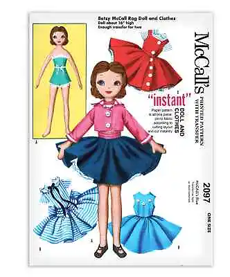 Betsy McCall S Doll Sewing Pattern 2097 Rag Clothes Dress Plush Soft Stuffed 16  • $6.99