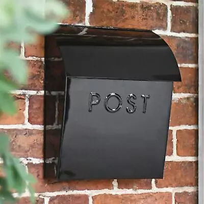 Black Wall Mounted Contemporary Style Post Box & Mail Box Letter Box With Lock • £29