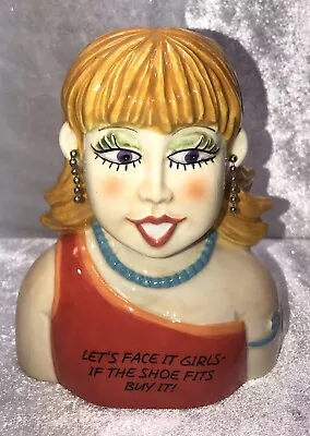 Carol Eldridge For Michel Let’s Face It Girls Ceramic Head Case Vintage • $12