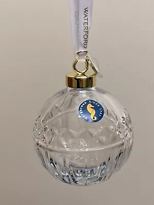 £47.86 • Buy NEW 2022 Waterford Cut Crystal Clear Round Bauble Christmas Ornament Retail $125