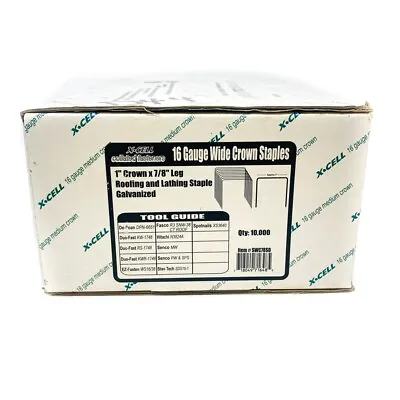 10000 Pcs X-Cell 16 Gauge 1  Crown X 7/8  Leg Roofing Or Lathing Staples SWC78SD • $79.97
