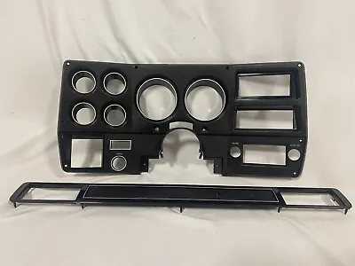 75-77 Chevy GMC Pickup Truck Dash Bezel Gauge Cluster Cover & Plate Black Silver • $190