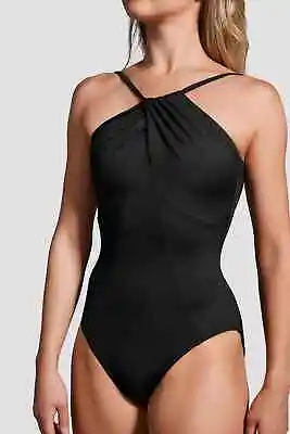 Mirella Black Label Ladies Twist High Neck Leotard Low Scoop Back MB7229 Black • £42