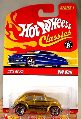 2005 Hot Wheels Classics Series 1 25/25 VW BUG Gold Variant W/Red Line 5 Spokes • $21.50