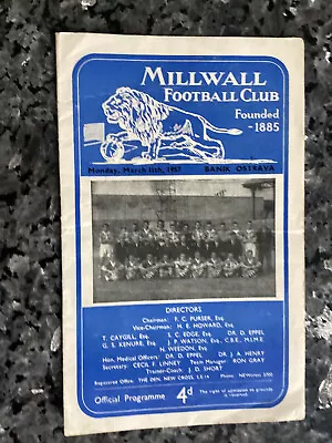 Millwall V Bank Ostrava - Friendly - 11th March 1957. • £3