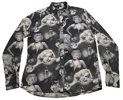 Vintage Marilyn Monroe Posing Shirt No Tags Glitter Long Sleeve Stretchy Fabric • $44.95