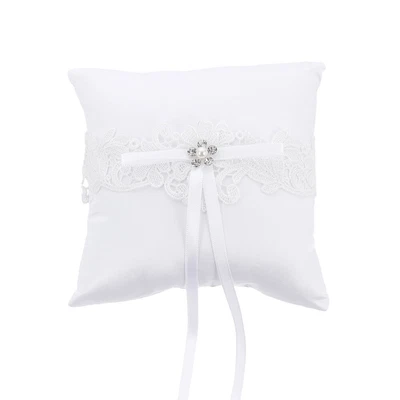 Bow Ring Pillow Bridal Ring Bearer Lace Ring Pillow Bracket Bride • £7.83