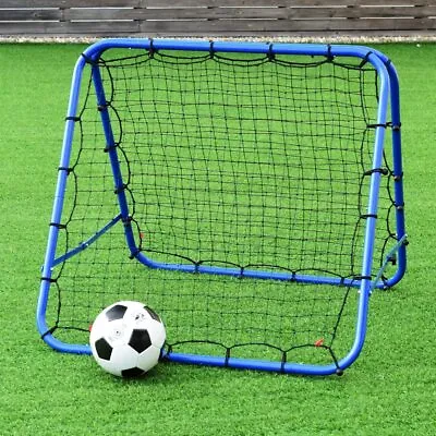 Football Training Net Double Sided Rebounder Soccer Kickback Target Goal Adjust • £37.95