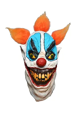 Killer Clown Mask Oversized With Orange Hair Scary Fancy Dress Deluxe Halloween • $58.96