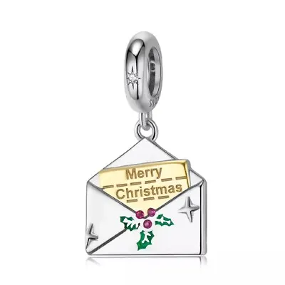 $30.95 • Buy CHRISTMAS LETTER S925 Sterling Silver Charm By Charm Heaven