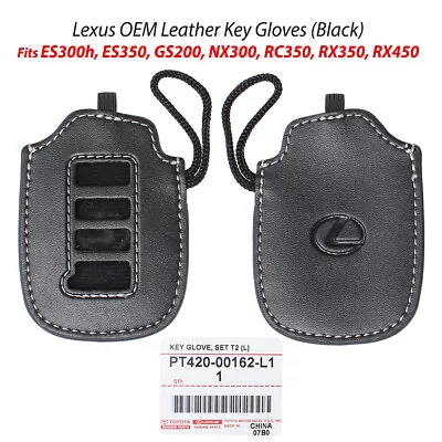 $29.95 • Buy 2X LEXUS OEM Black Smart Key Fob Remote Cover Leather Gloves PT420-00162-L1