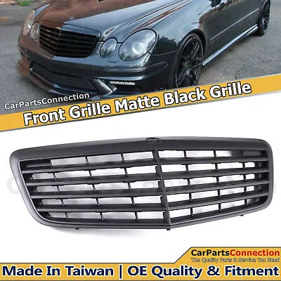 Front Bumper Upper Radiator Grille Matte Black For Mercedes E-Class W211 07-09 • $89.99