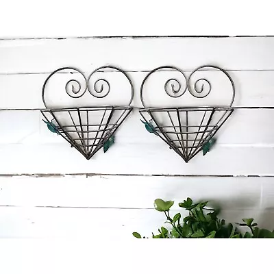 Set Of 2 Metal Wall Hanging Baskets • $27