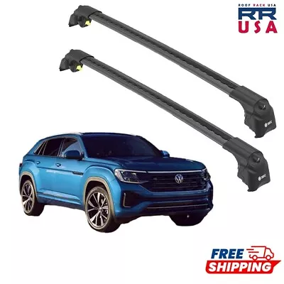 Fits VVolkswagen Atlas 2018-2024Roof Rack Cross Bars Black 2 Pcs • $190